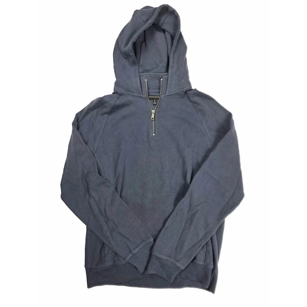 Banana Republic Navy‎ Long Sleeve 1/4 Zip Pullover Hoodie Men's Size Medium